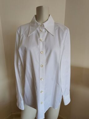 Brand New With Tags Tory Burch Classic White Poplin Button-Up Shirt